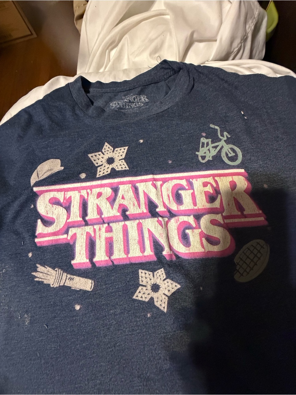 Kids Graphic Tee - Navy with Pink Logo